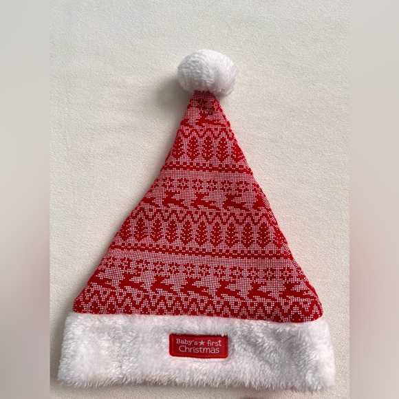 Baby's First Christmas Santa Hat and Stocking Set 0-12 Months - Picture 2 of 6